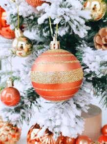 42入組聖誕球,裝飾物套裝,樹裝飾品,橘色松果形狀裝飾品,創意繪畫,裝飾適用於聖誕派對,花環,樹,適用於家庭裝飾 - 橘色 - 查看 6