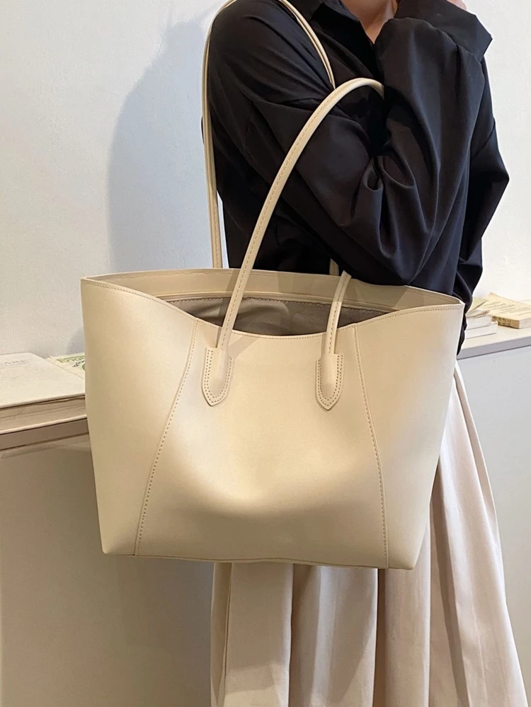 Large Capacity, Waterproof, Portable, Business Casual Simple & Elegant Pu Leather Large Capacity Tote Bag For Women For Teen Girls Women College Students, Rookies & White-Collar Workers Perfect For Office, Work, Business, Commute, Teacher's Day, Teacher Gifts, Minimalist Style Women Bag, Business Casual Woman Bag Perfect For Office Business And Work, Work Bag Women, Ideal For Everyday Elegance & Special Occasions