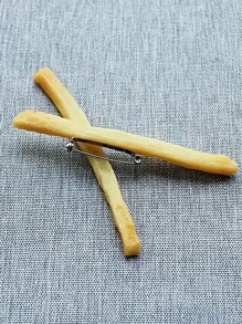 1pc Delightful Imitation Fries Brooch Pin - Realistic Food Accessory for Clothing - Khaki - View 1