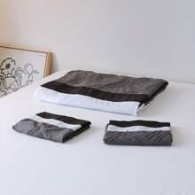 3pcs Hoa Vá lại Bộ vỏ chăn Bao gồm 1 Vỏ chăn Duvet Và 2 Vỏ gối , Sành điệu Khối màu Thoải mái Bộ đồ giường Đối với Tất cả các mùa - màu đen - Xem 7