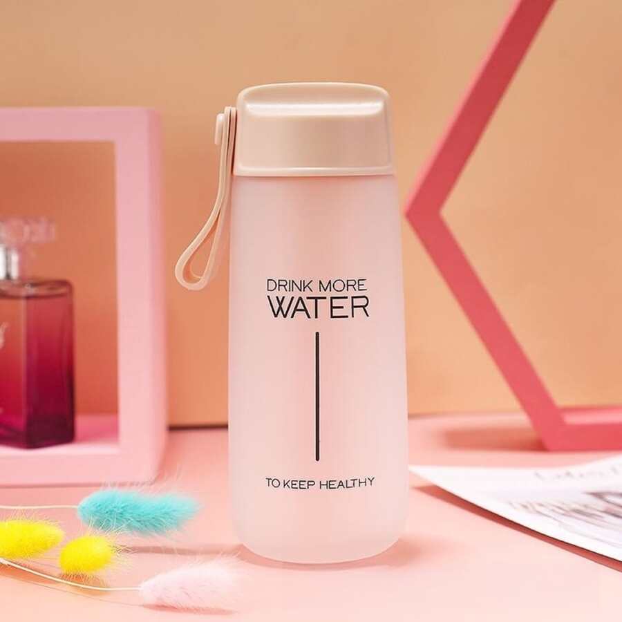 1pc Plastic Water Bottle - Apricot - View 1