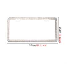 1 Pezzo Cornice Per Targa In Acciaio Inossidabile Nero Da 12 Pollici Con Strass, Dimensione Standard Usa