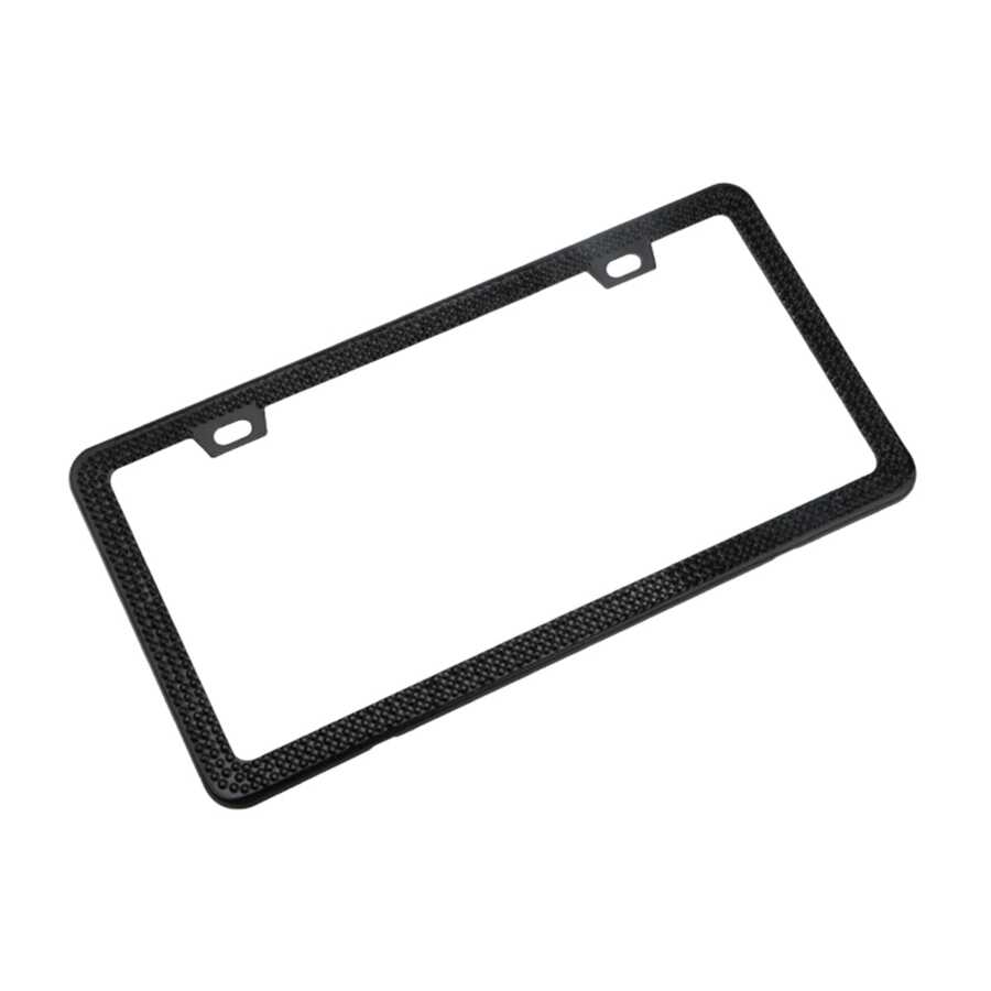 1 Pezzo Cornice Per Targa In Acciaio Inossidabile Nero Da 12 Pollici Con Strass, Dimensione Standard Usa