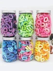 100入組公主風彈性頭髮帶,高彈性耐用,日常使用不易留下痕跡 - 彩色 - 查看 1