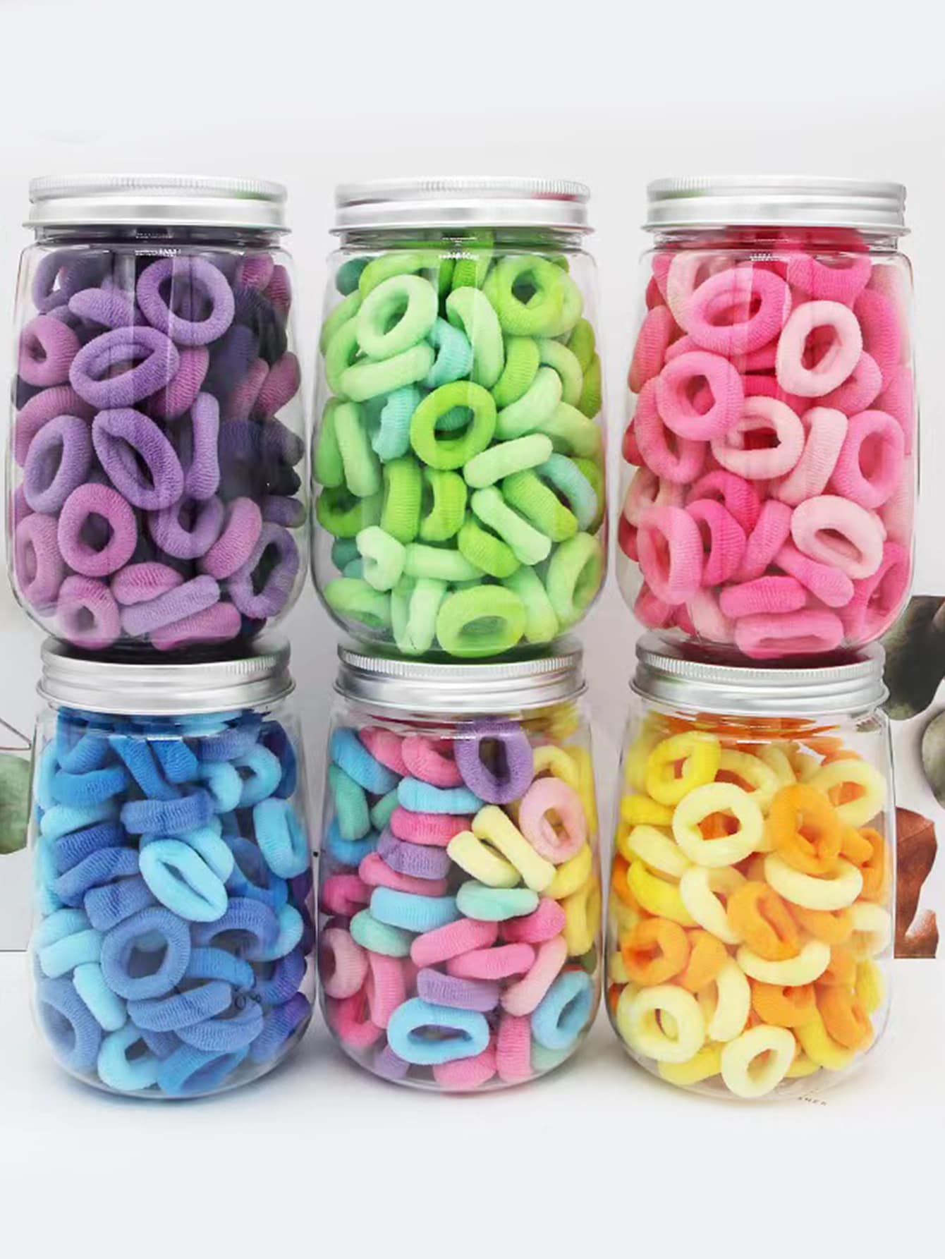 100入組公主風彈性頭髮帶,高彈性耐用,日常使用不易留下痕跡 - 彩色 - 查看 1