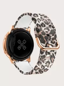 1 Set Of 3 Printed Silicone Watchbands, Leopard Print, Butterfly Print, And Colorful Jellyfish Print, Compatible With 20/22mm Samsung Galaxy Watch6/5pro/4, Rose Gold Buckle