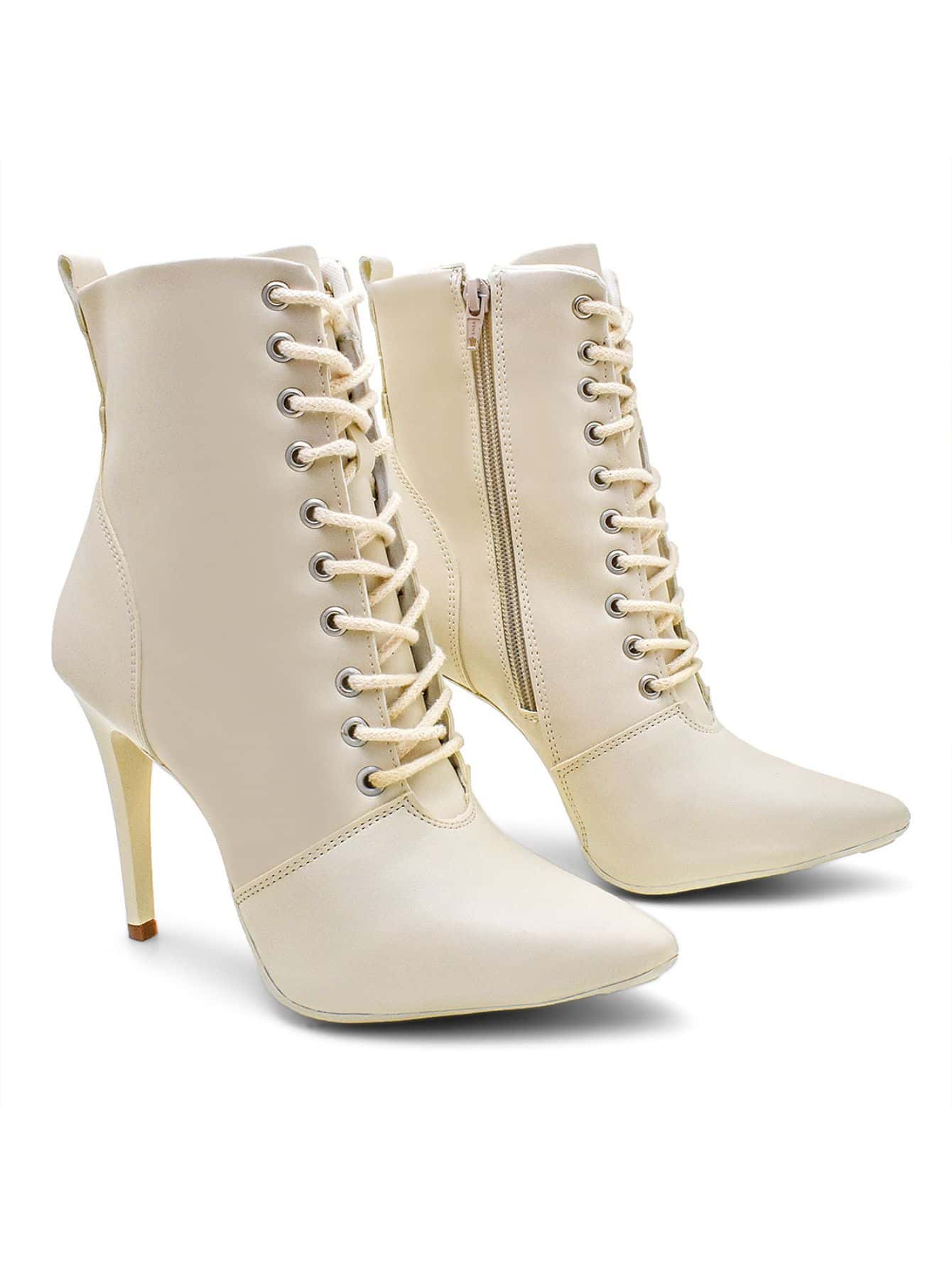 Women Fashion Boots - Màu be - Xem 1