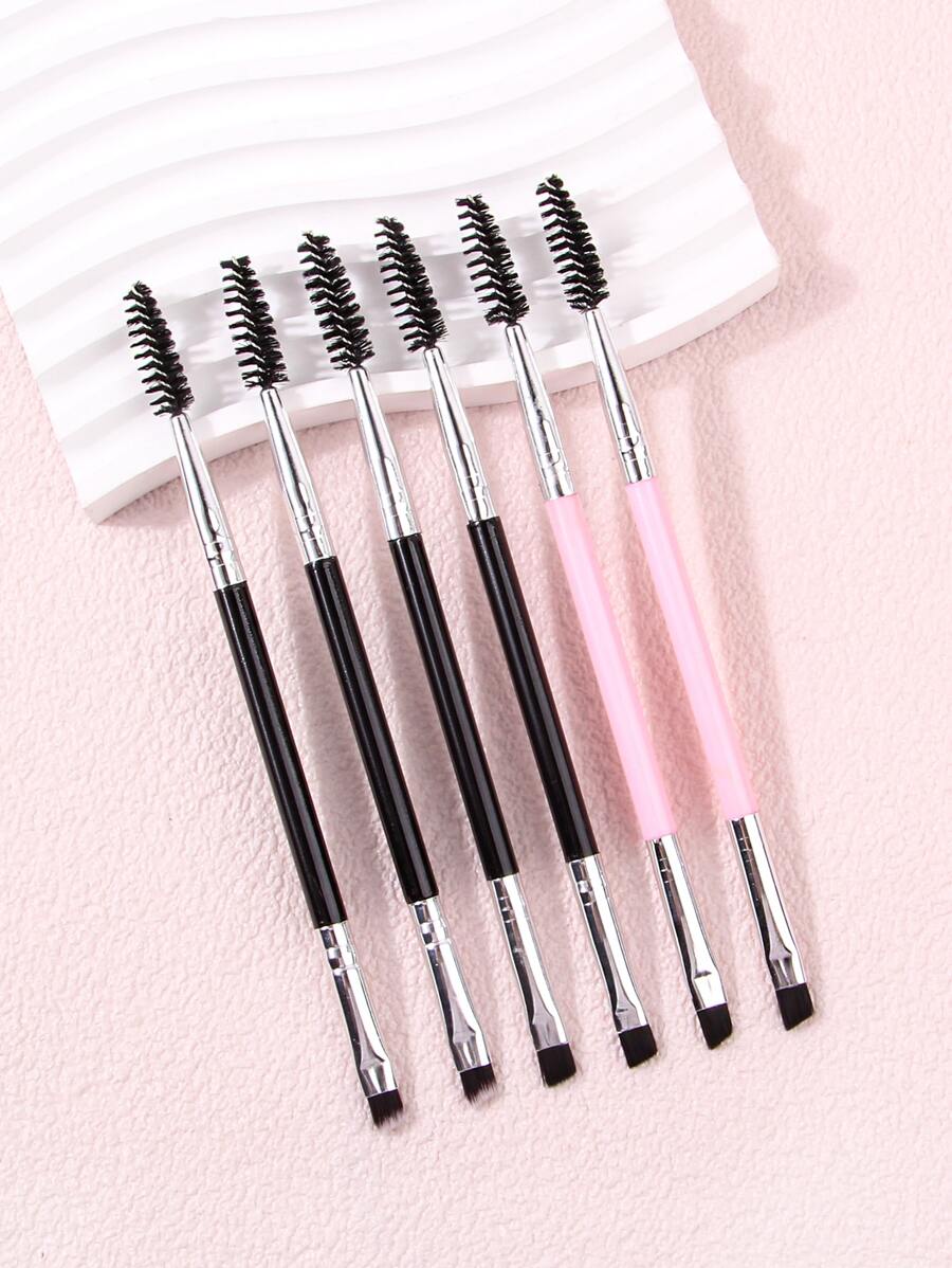 Bộ 6 cọ mắt lớn dùng cho lông mi và phấn mắt, có tay cầm bằng nhựa, lược chải lông mày hai đầu và xoắn ốc, cọ kẻ mắt siêu mỏng, dụng cụ trang điểm, bộ cọ, bộ cọ trang điểm, bộ cọ trang điểm, bộ trang điểm hoàn chỉnh, bộ cọ trang điểm, bộ trang điểm hoàn chỉnh, bộ cọ, bộ cọ trang điểm, bộ quà tặng trang điểm, bộ