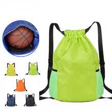 1 Pieza Mochila Con Cordón Y Gran Capacidad De Color Verde Para Baloncesto, Bolsa De Entrenamiento De Fútbol, Bolso Deportivo Con Correa Para El Hombro - Verde - Ver 1