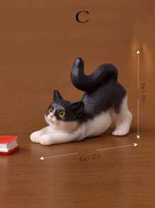 1 pieza Artesanía de resina con diseño realista de gato, paisaje miniatura creativo, gato de dibujos animados lindo, mejor regalo de simulación de animal