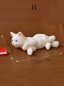 1 pieza Artesanía de resina con diseño realista de gato, paisaje miniatura creativo, gato de dibujos animados lindo, mejor regalo de simulación de animal