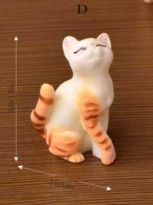 1 pieza Artesanía de resina con diseño realista de gato, paisaje miniatura creativo, gato de dibujos animados lindo, mejor regalo de simulación de animal