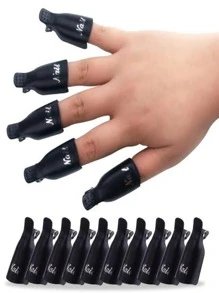 100 Pieces Plastic Nail Polish Remover Tweezers With Cap For Soaking In Gel Polish Remover