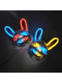 Stellar Rabbit And Bear DUO Masks With Led Light (2 Pieces) - 白色 - 查看 2