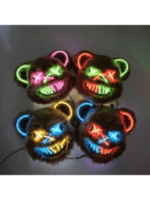Stellar Rabbit And Bear DUO Masks With Led Light (2 Pieces) - 白色 - 查看 3