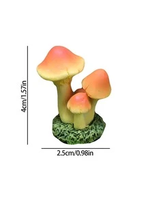 3入組創意青苔微景觀蘑菇飾品,適用於多肉植物盆栽裝飾diy園藝樹脂工藝品 - 彩色 - 查看 8