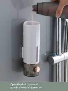 1 Miếng Kiểu-Ép Sang trọng Máy tạo xà phòng Đối với Tường Cài đặt Không có Khoan , Với Dày lên Chất liệu abs Đối với Sữa tắm , Dầu gội đầu , Tay Xà bông Và Vệ Sinh Nhà Bếp Chất tẩy rửa , Treo tường Nhấn Chai - trắng - Xem 3