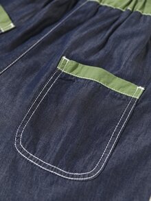 TIGER MINI 男孩翻蓋口袋落肩袖襯衫&短褲