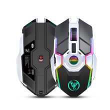 Chuột chơi game không dây có thể sạc lại với bộ thu USB và giải nén quả cầu pha lê- Bộ thu chuột quang tiện dụng Đèn RGB và cắm và chạy cho PC, , Laptop Màu đen - màu đen - Xem 10