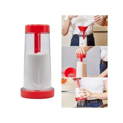 方便的半自動攪拌器手持旋轉篩杯家用廚房烘焙器具用於混合和篩選烘焙麵粉篩旋轉麵粉篩塑料攪拌機廚房用品烘焙方便攪拌和篩選