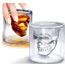 HappyWare Vaso de Cristal Fondo de Calavera Con Fondo de Cráneo Para Bebidas 150ml - transparente - Ver 3
