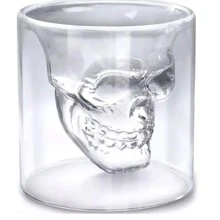 HappyWare Vaso de Cristal Fondo de Calavera Con Fondo de Cráneo Para Bebidas 150ml - transparente - Ver 1