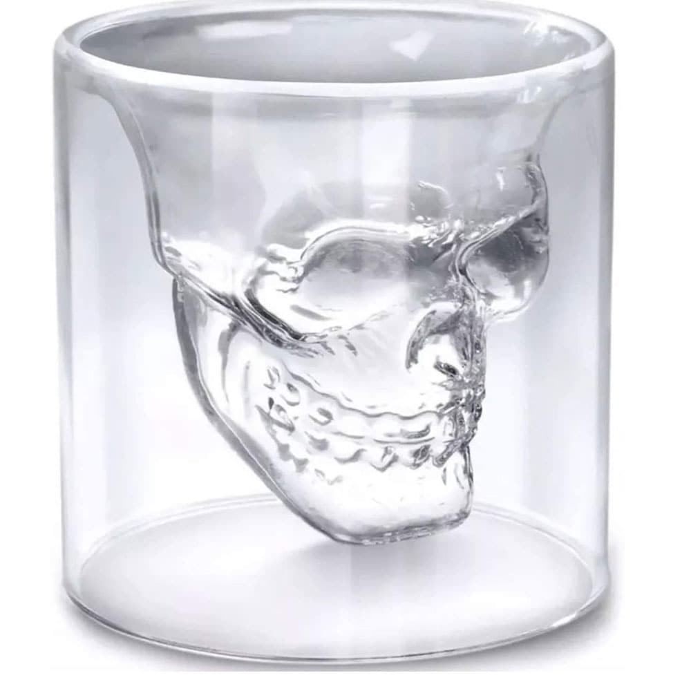 HappyWare Vaso de Cristal Fondo de Calavera Con Fondo de Cráneo Para Bebidas 150ml - transparente - Ver 1