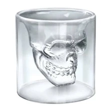 HappyWare Vaso de Cristal Fondo de Calavera Con Fondo de Cráneo Para Bebidas 150ml - transparente - Ver 4