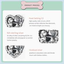 Miseff新款1入組925純銀溫暖心形寵物無限愛珠寶手鍊製作女孩生日禮物 - A1C2433 - 查看 10