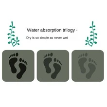 高吸水性防滑地墊，廚房浴室地毯，快速乾燥珪藻土大尺寸防摔地墊，適用於房間裝飾 - 字母灰 - 查看 3