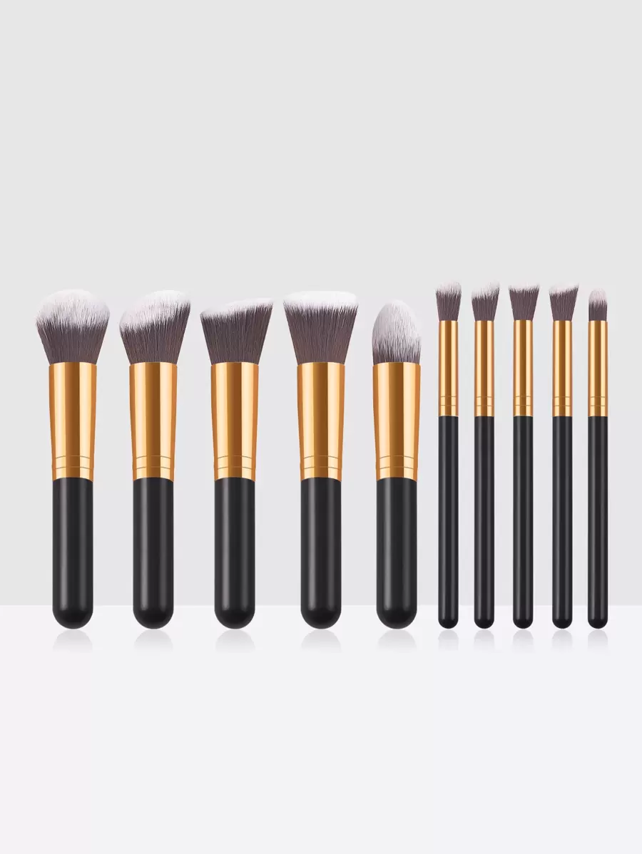 10pcs Portable Gray Classic Five Large And Five Small Makeup Brush Set,Brush Set,Makeup Brush Kit,Make Up Brush Set,Make Up Set Complete,Makeup Brush Set,Complete Makeup Kit,Brush Kit,Brushes Makeup Set,Makeup Gift Set - Black - View 1