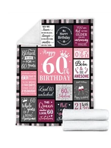 1入組女性 60 歲生日禮物，60 歲女性生日禮物創意，女性生日禮物，60 歲女性媽媽姐妹生日禮物，60 歲快樂女性生日裝飾毯子