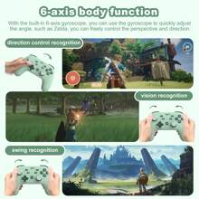 PXN P50 Wireless Switch Controller for Switch/Lite/OLED, iOS (16 Version Only), with APP, Turbo, Screenshot, Gyro Axis, Vibration, Programmable, Wireless Pro Controller with Wake-Up - 綠色 - 查看 3