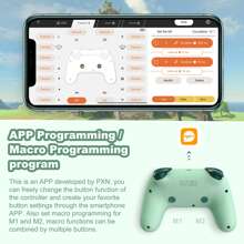 PXN P50 Wireless Switch Controller for Switch/Lite/OLED, iOS (16 Version Only), with APP, Turbo, Screenshot, Gyro Axis, Vibration, Programmable, Wireless Pro Controller with Wake-Up - 綠色 - 查看 7