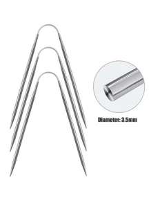 3pcs Knitting Needles Knitting Tool,Stainless Steel Circular Flexible Sock Knitting Needles(2/2.5/3/3.5/4/4.5/5mm)