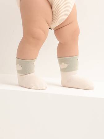 5par Vår/sommar Nyhet Bebis Strumpor Tecknad Film Tryckt Unisex Spädbarn Strumpor