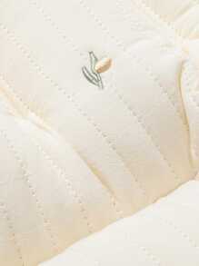 厚刺繡嬰兒童車座墊，採用拼布圖案設計 - 米色 - 查看 3