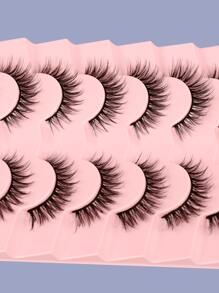 Himirell 7pairs 8-13mm Crossed And Lengthened Curling Fake Eyelashes, Suitable For Parties And Dance Parties - Black - View 7