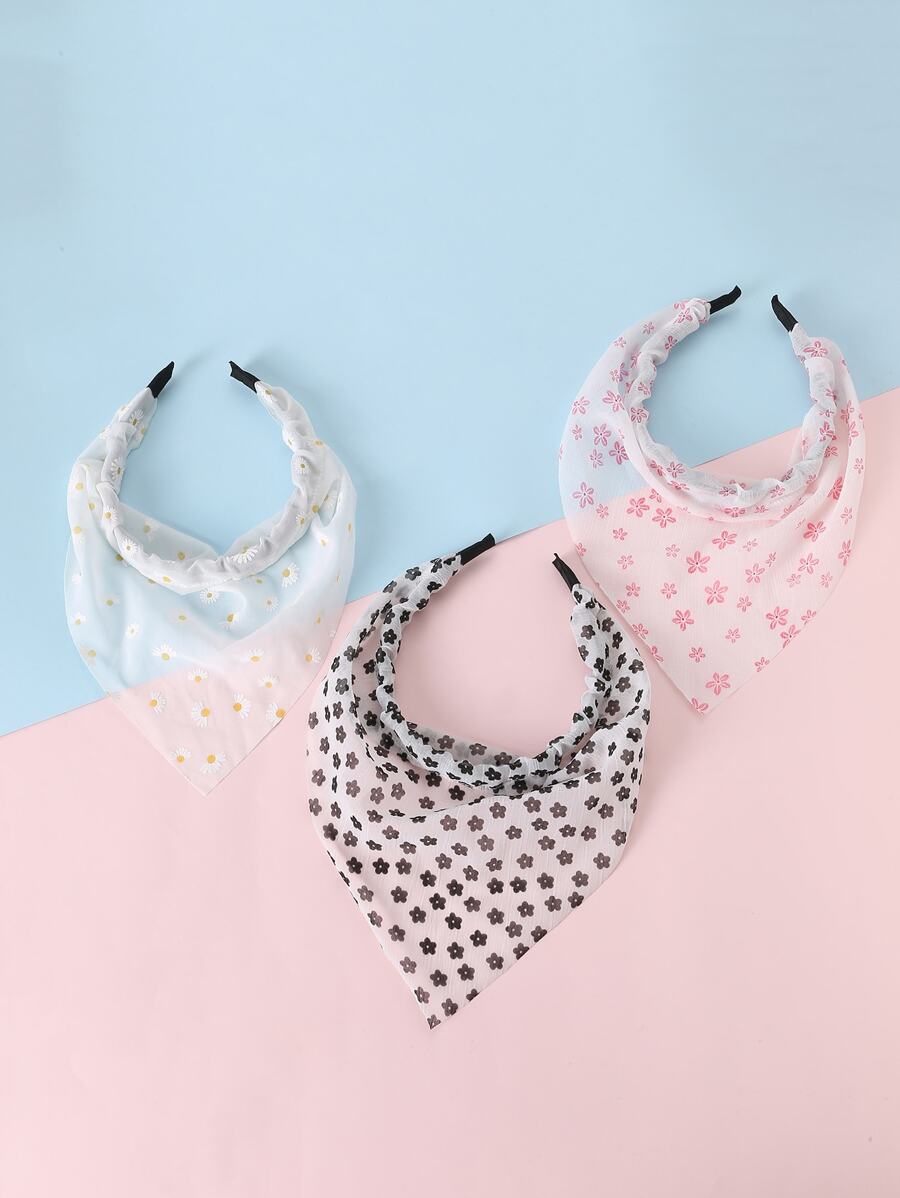 3 Stücke Blumen Stirnband & Schal Für Mädchen, Dekoration für Alltag Gebrauch