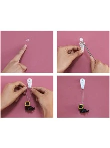 10入組實用家用牆掛鉤,可無痕懸掛相框/照片,無痕牆裝飾釘,無需鑽孔且強力隱形掛勾,適用於婚禮照片等 - 白色 - 查看 6