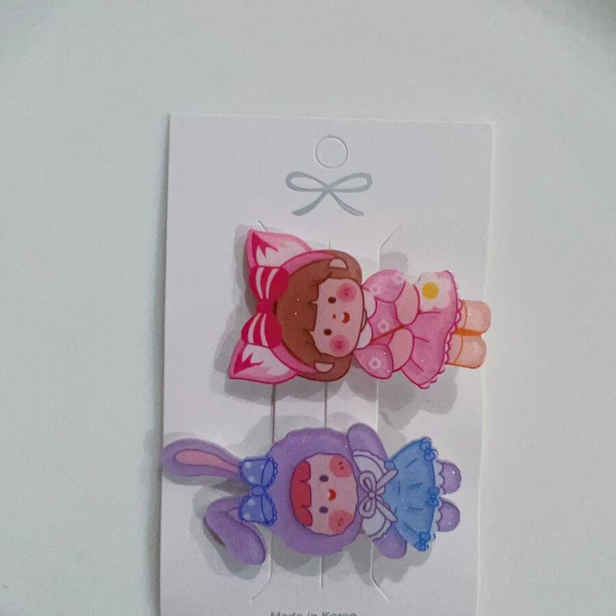 Children's Cute Alligator Hair Clip For Side Bangs, Spring/Summer Hair Accessory - Pink - View 1