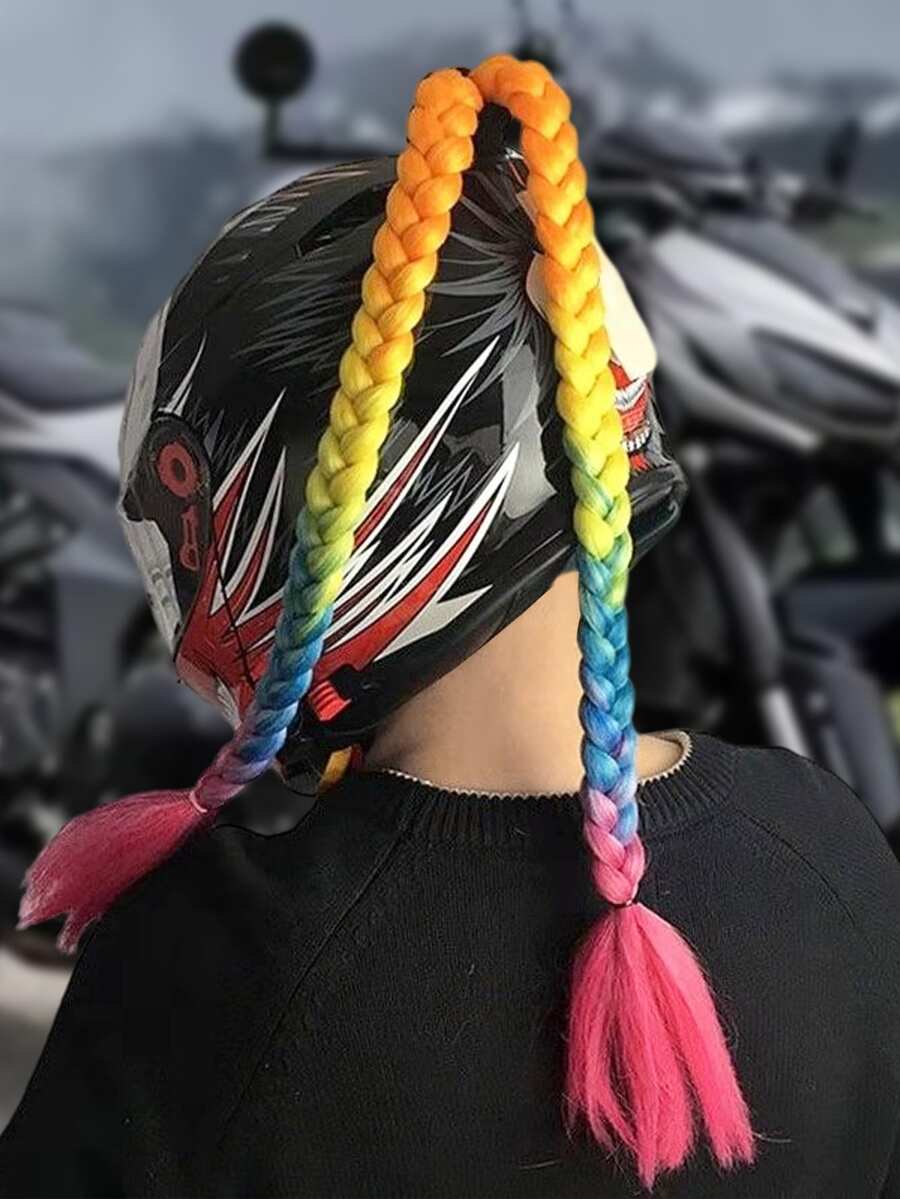 Coleta Trenzas Decorativas Moda Para Casco Del Mujer Y Hombre - Multicolor - Ver 1