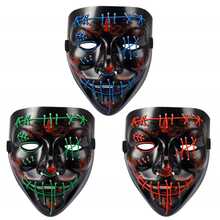 3 PACK Halloween Scary Mask LED Mask LED Purge Mask LED Light Up Mask for Halloween Costume. - Multicolor - View 2
