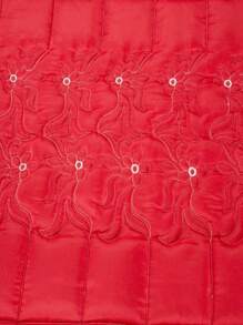 Colcha Casal 3 Peças Bordada Cobre Leito Com Babado Varias Cores - Vermelho - Visão 2