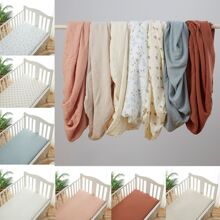 1pc Baby Crib Sheet, Soft, Breathable And Comfortable, Fits Standard Infant Crib Mattress. - Khaki - View 1