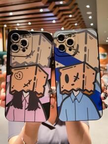 2-Pack Cartoon Couple Anti-Drop Phone Case Compatible With IPhone 11, 12, 13, 14, 15, 16, XR, 13 Pro Max, 16 Pro Max - Multicolor - View 1
