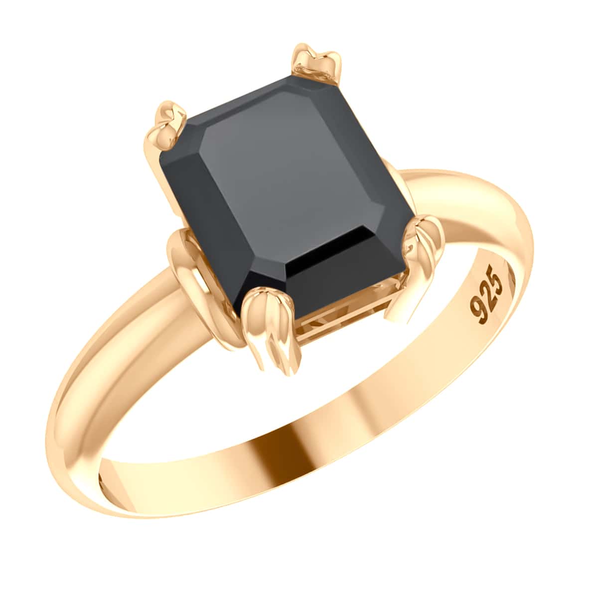 Anel Vintage Prata 925 Dourada Ouro 18k - Feminino - Preto - Visão 1