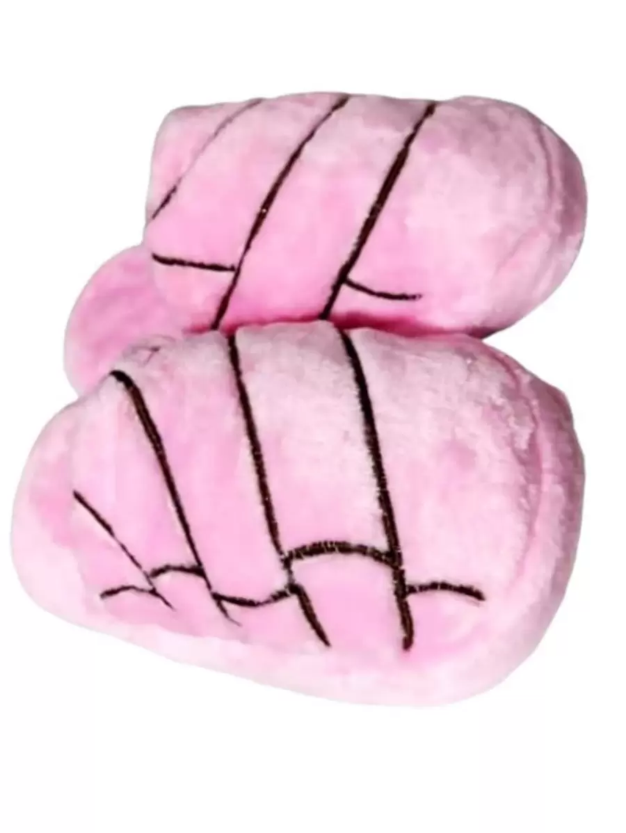 pantuflas de peluche con forma de conchas de pan "pantuconchas - Rosa - Ver 1