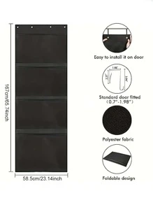 1入組毛絨動物儲物袋,嬰兒房、兒童房、臥室、遊戲室適用,門後玩具收納袋 - 黑色 - 查看 4