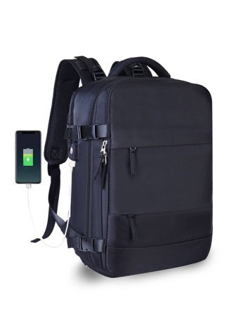 女士筆記型電腦背包 15.6英寸女孩 USB 充電書包獨立鞋包旅行背包戶外隨身行李健行背包